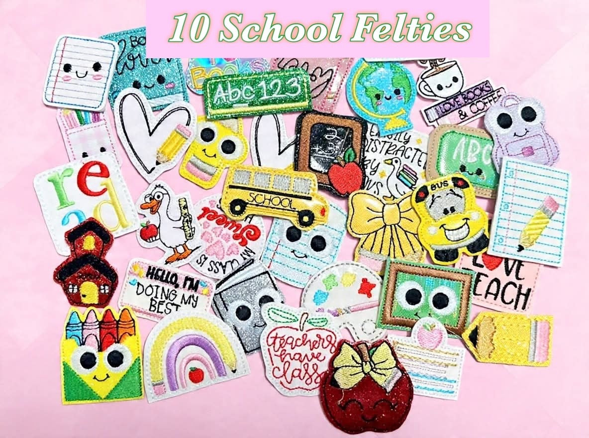 10 pcs school Mystery pack Felties, Bundle Sheets