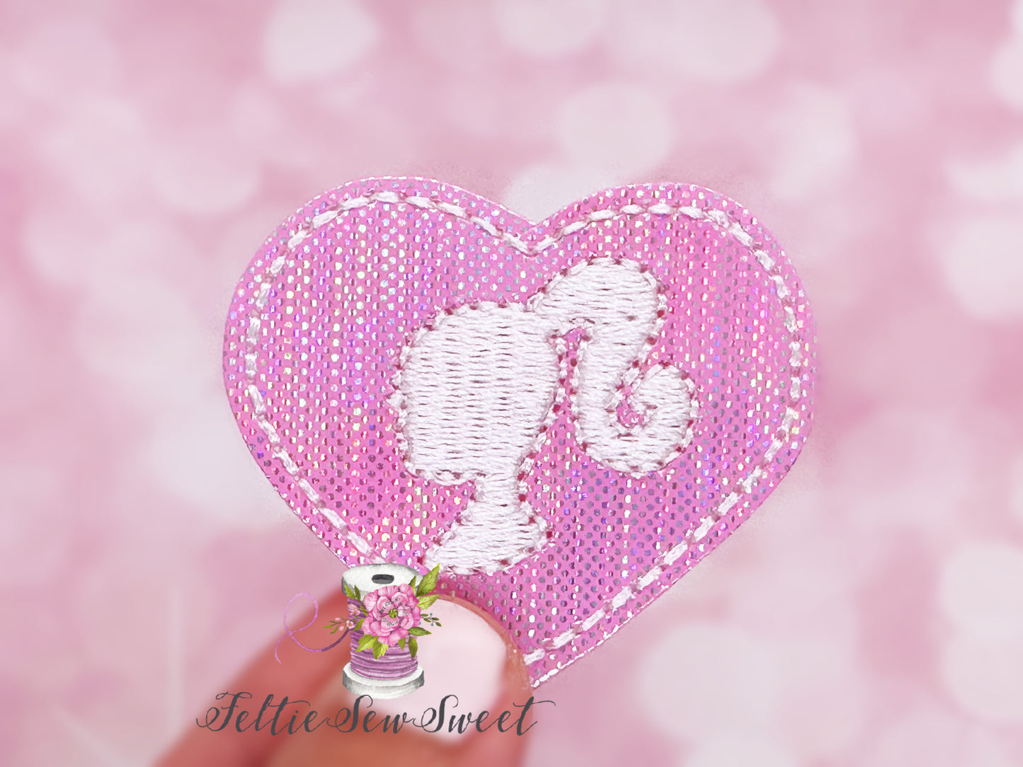 Barbie white/pink sillohuette Felties, Movie Inspired Felties