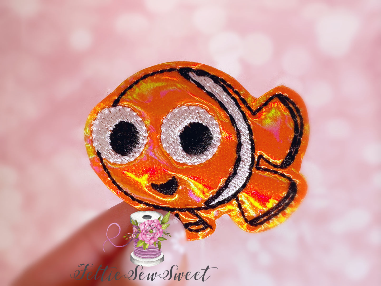 Orange Fish feltie, Movie Inspired Felties, fairytale Felties