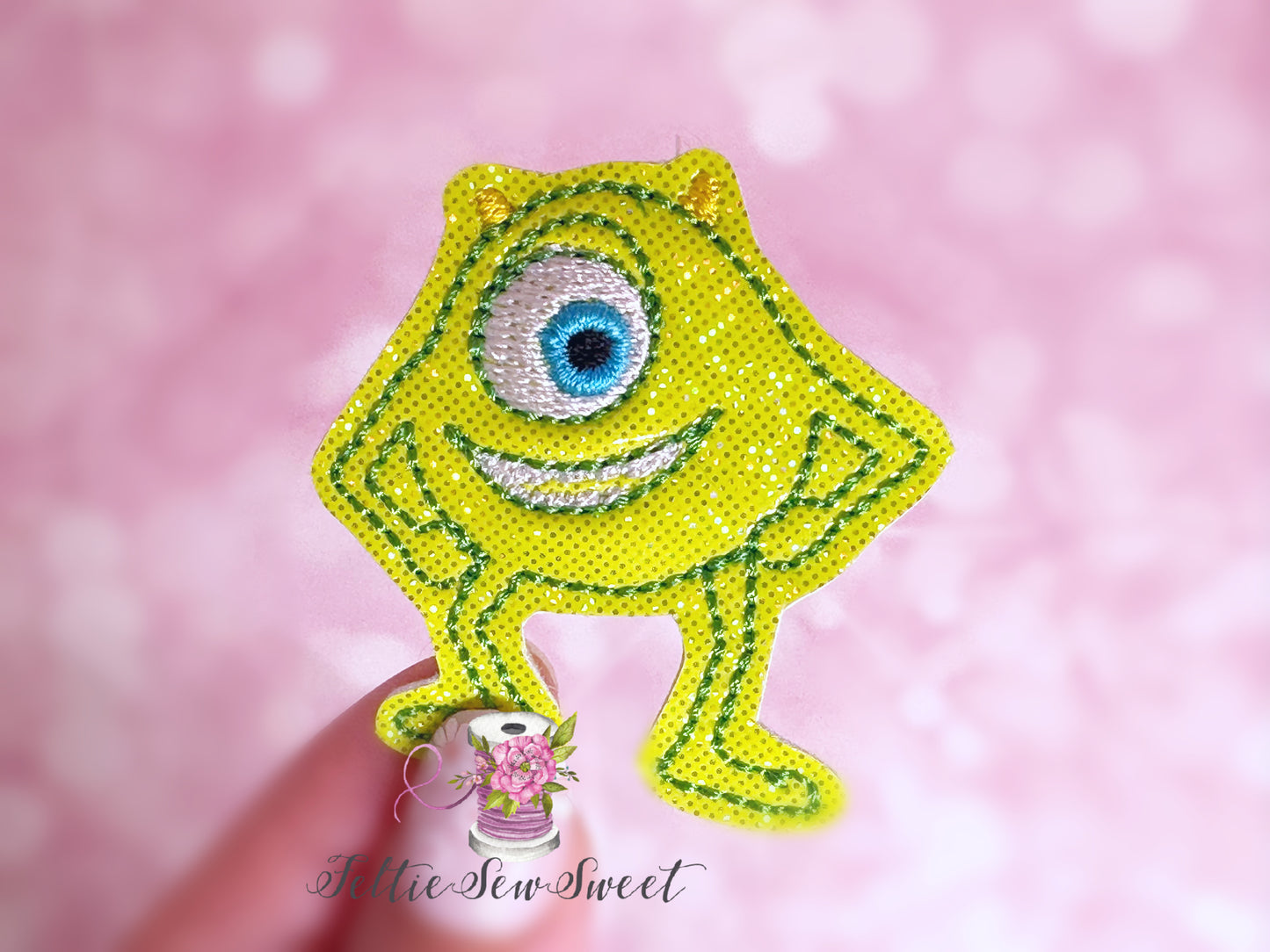 Monster Mike feltie, Movie Inspired Felties, fairytale Felties