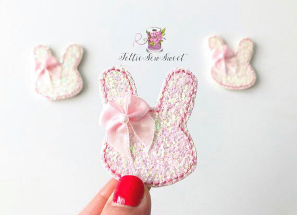 Chunky glitter White Bunny Felties, Animal Felties