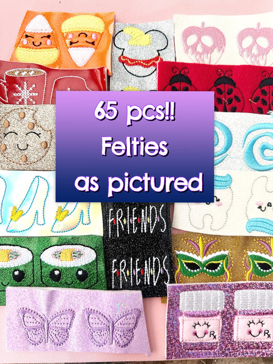 65 pcs as pictured Felties, Bundle Sheets