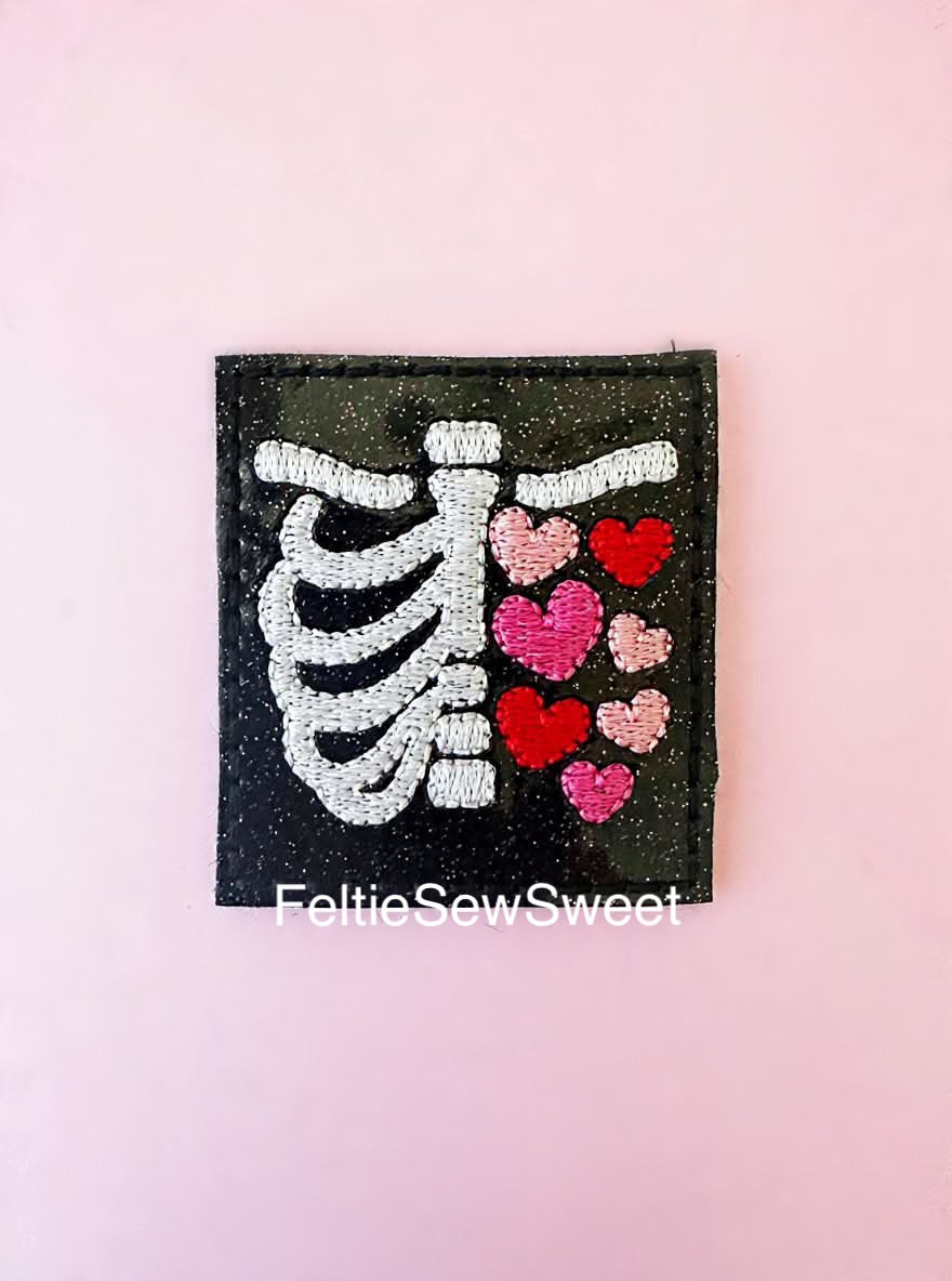 Skeleton hearts Felties, X-ray Felties, medical felties