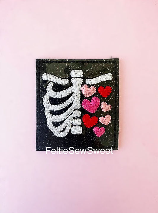 Skeleton hearts Felties, X-ray Felties, medical felties