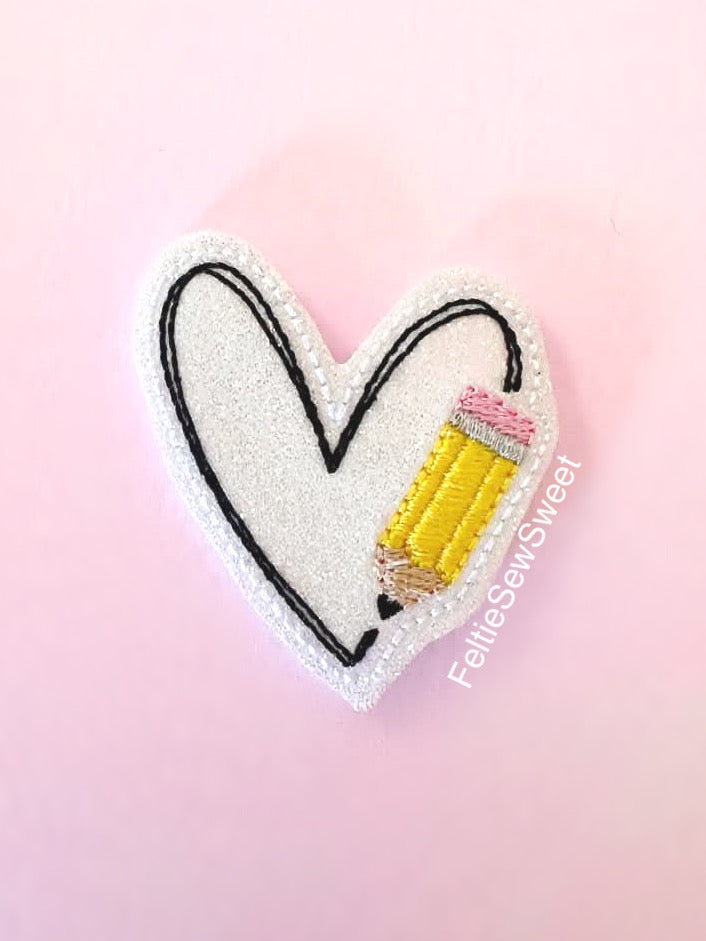 Pencil Heart Felties, School Felties