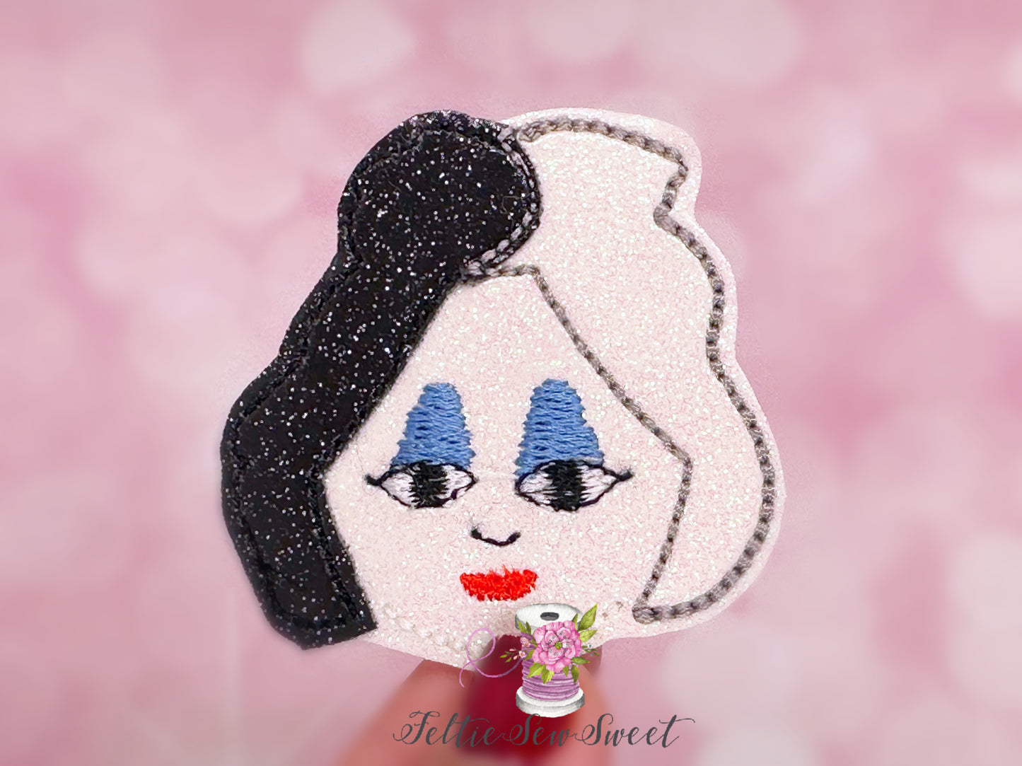 Cruela villain feltie, fairytale inspired Felties