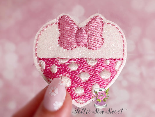 Minnie Valentines Hearts Feltie, Holiday felties