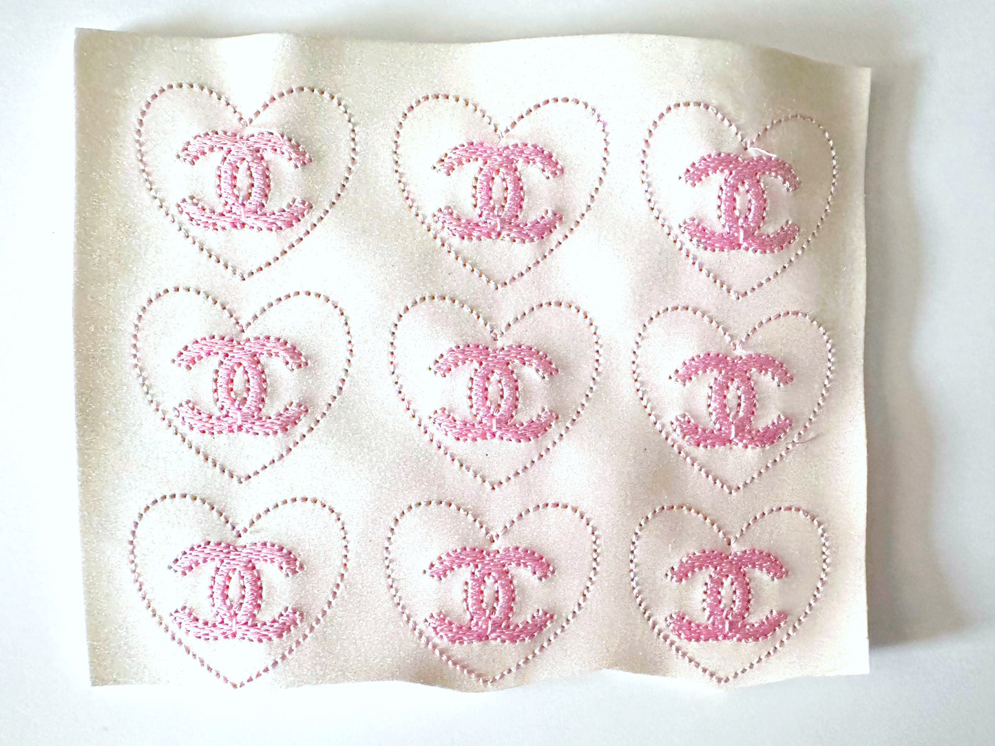 Pink Heart shape logo feltie, Exclusive feltie