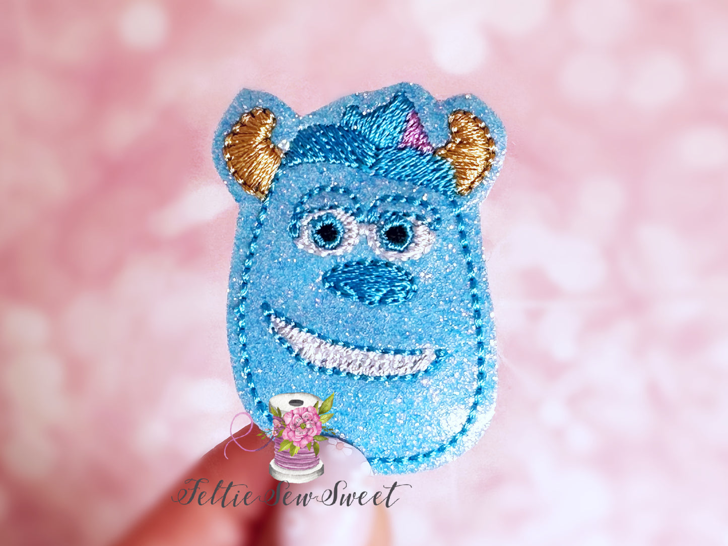 Monster Sully feltie, Movie Inspired Felties, fairytale Felties