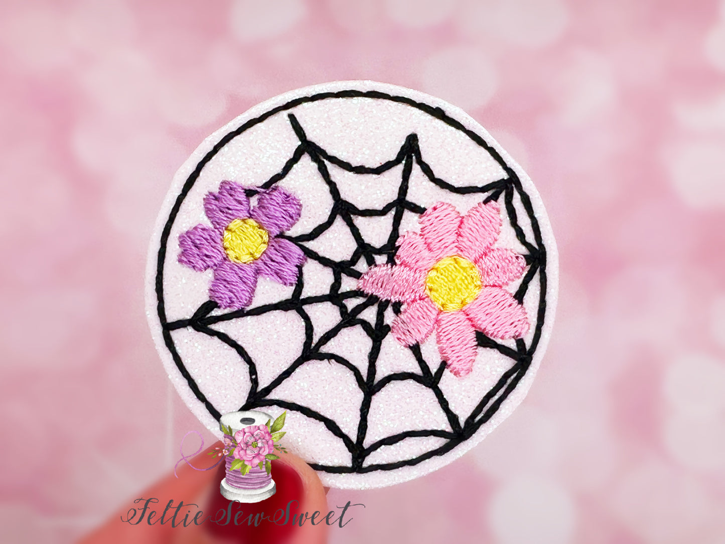 Flower Spider web Felties, Halloween Felties