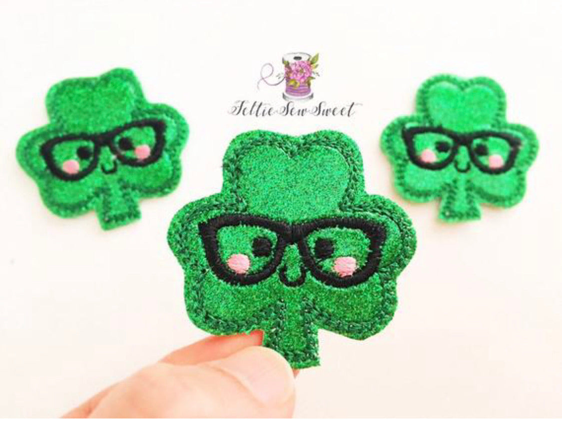 Nerd Shamrock feltie, holiday Felties