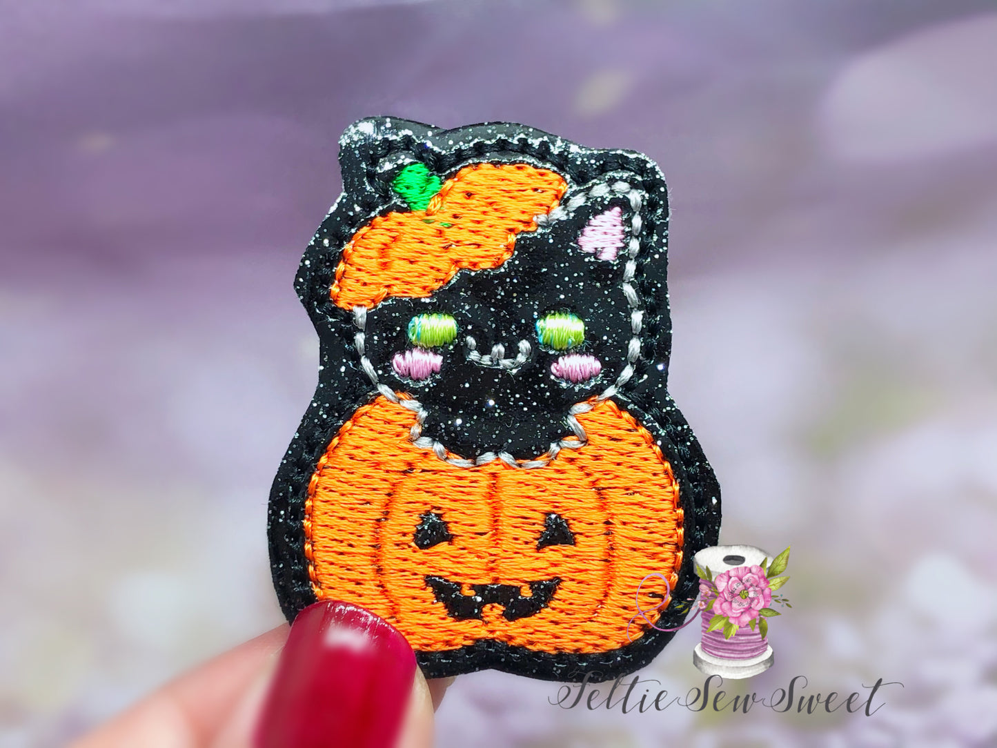 Pumpkin black Cat Felties, Halloween Felties