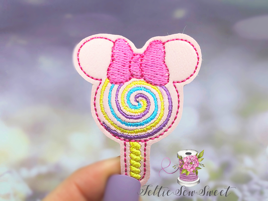 Pink Minnie Colorful Swirl ice cream bar, food and drink Felties