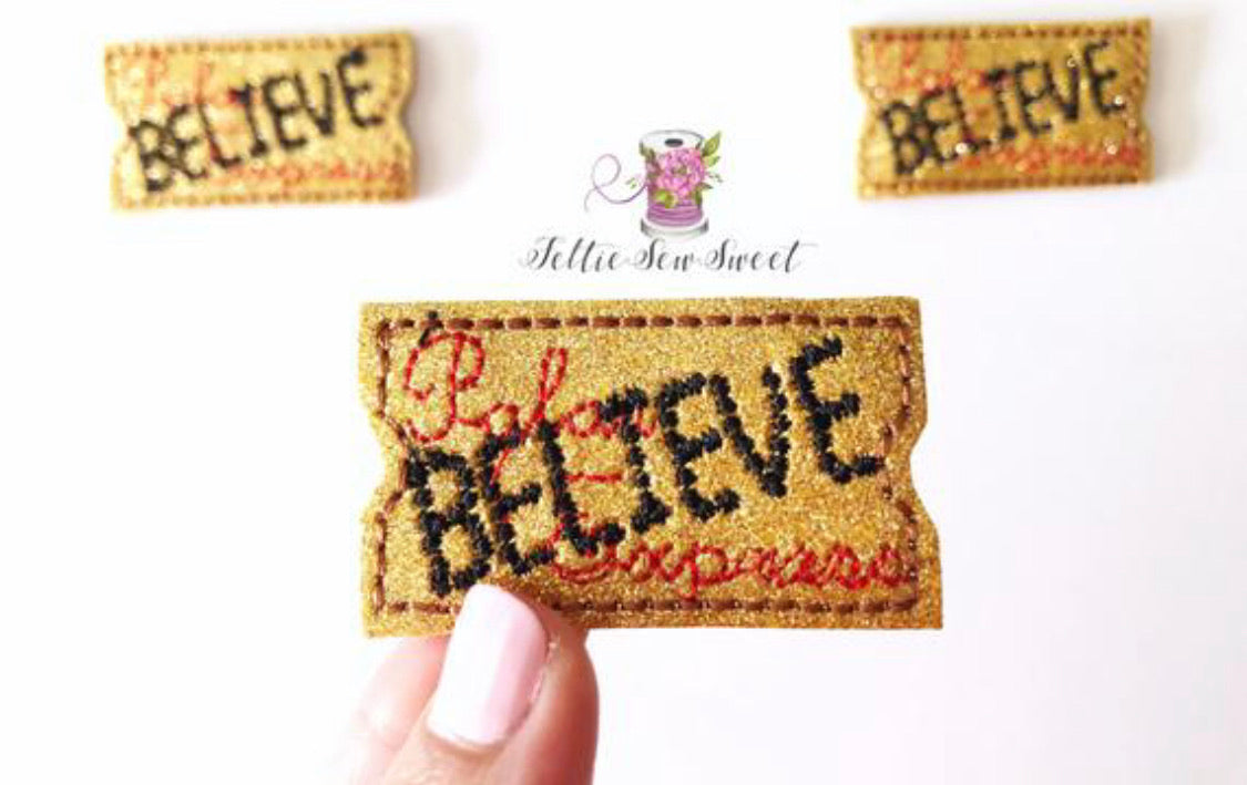 Believe Gold Ticket Felties, Christmas Felties