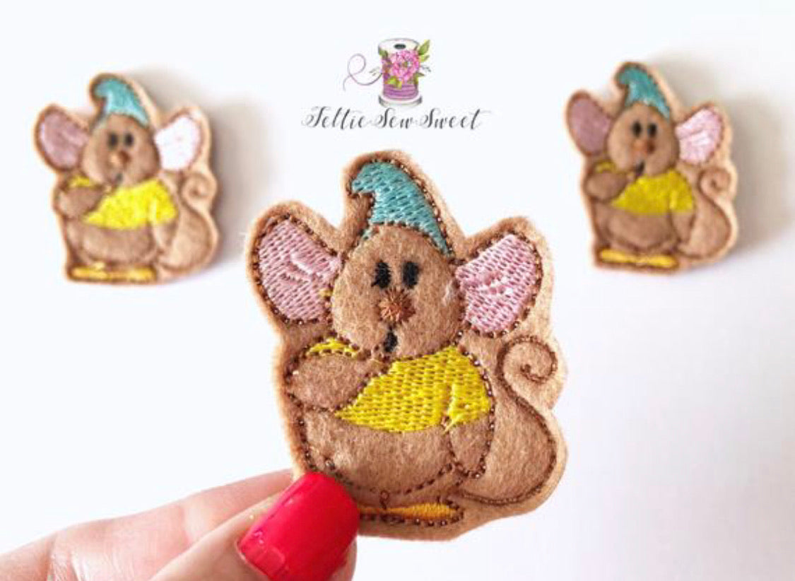 Mouse Gus feltie, Fairytale inspired Felties