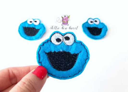 Blue Monster feltie, Movie Inspired Felties, fairytale Felties