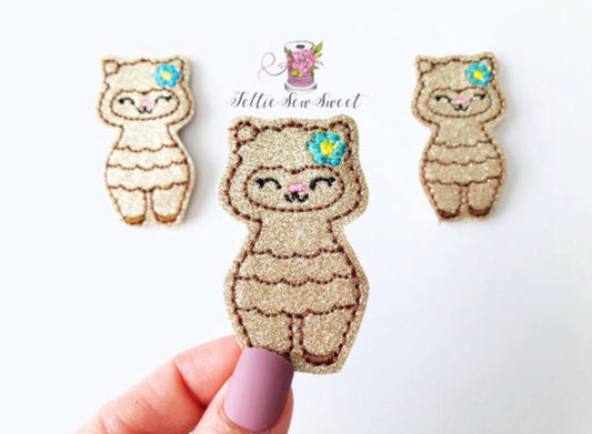 Glitter Full Body Llama Felties, Animal Felties