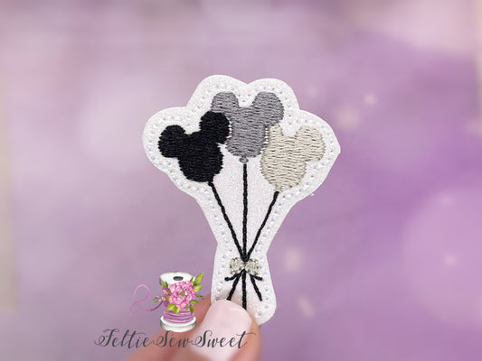 Black/Grey Triple Mouse Balloon Felties, fairytale feltie