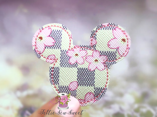 Checkered Mouse shape feltie, Exclusive feltie